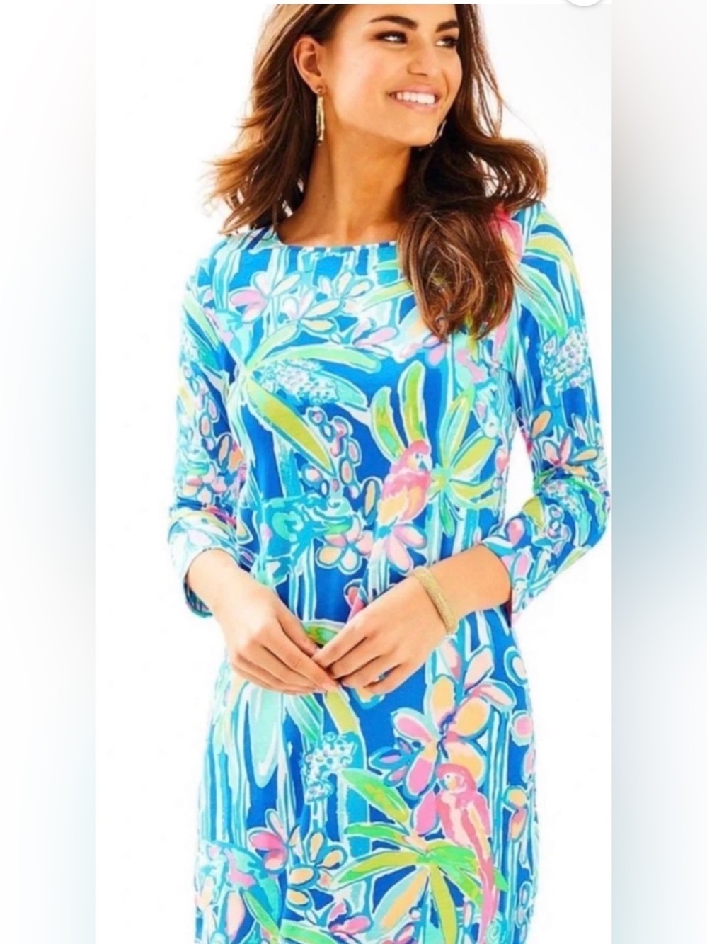 Lilly‎ Pulitzer Marlowe Dress Pop Up Jungle Hoppin Pima Cotton Small